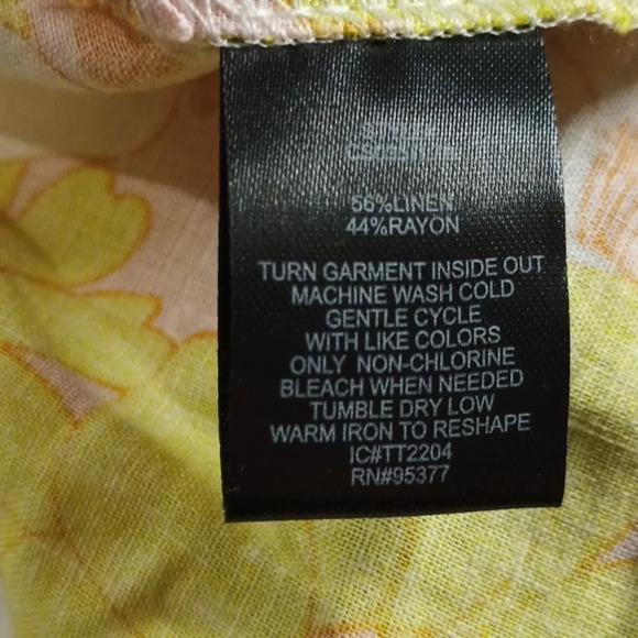 Sanctuary Pink Yellow Orange Floral Linen Mini Skirt GGG - Picture 6 of 6